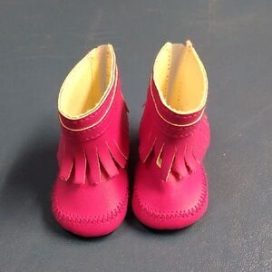 American Girl Doll Pink Fringe Kids Boots